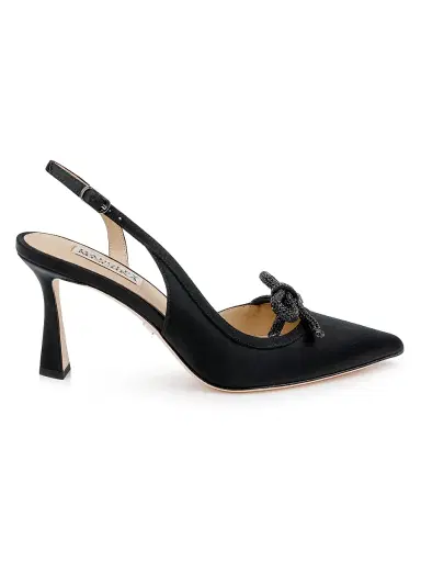 BADGLEY MISCHKA Women's Georgie 80MM Embellished Satin Slingback Pumps | Thumbnail 1 BADGLEY MISCHKA Women's Georgie 80MM Embellished Satin Slingback Pumps | Thumbnail 1