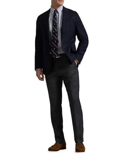 Polo Ralph Lauren Men's Wool Twill Slim-Fit Trousers - Charcoal | Thumbnail 2 Polo Ralph Lauren Men's Wool Twill Slim-Fit Trousers - Charcoal | Thumbnail 2
