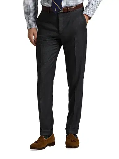 Polo Ralph Lauren Men's Wool Twill Slim-Fit Trousers - Charcoal | Thumbnail 3 Polo Ralph Lauren Men's Wool Twill Slim-Fit Trousers - Charcoal | Thumbnail 3