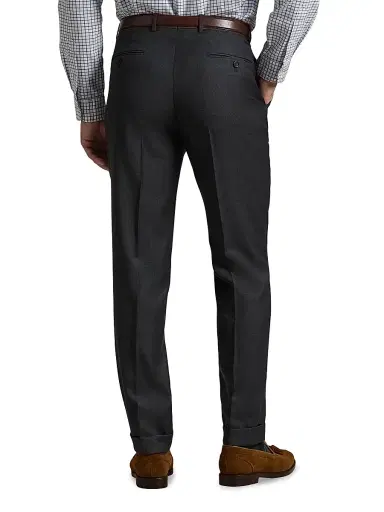 Polo Ralph Lauren Men's Wool Twill Slim-Fit Trousers - Charcoal | Thumbnail 4 Polo Ralph Lauren Men's Wool Twill Slim-Fit Trousers - Charcoal | Thumbnail 4