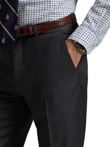 Polo Ralph Lauren Men's Wool Twill Slim-Fit Trousers - Charcoal | Thumbnail 5 Polo Ralph Lauren Men's Wool Twill Slim-Fit Trousers - Charcoal | Thumbnail 5
