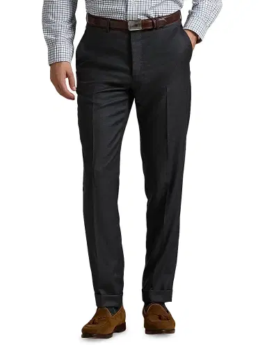 Polo Ralph Lauren Men's Wool Twill Slim-Fit Trousers - Charcoal | Thumbnail 6 Polo Ralph Lauren Men's Wool Twill Slim-Fit Trousers - Charcoal | Thumbnail 6
