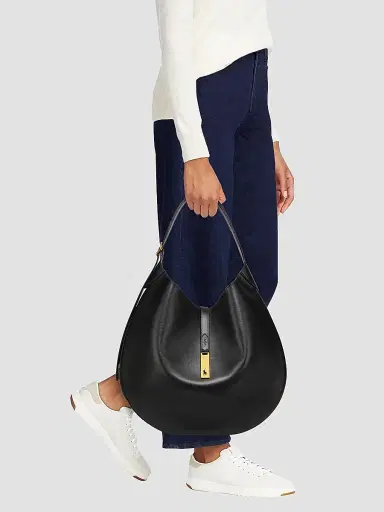 Polo Ralph Lauren Women's Polo ID Leather Shoulder Bag - Black | Thumbnail 2 Polo Ralph Lauren Women's Polo ID Leather Shoulder Bag - Black | Thumbnail 2