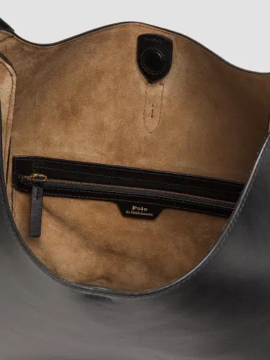 Polo Ralph Lauren Women's Polo ID Leather Shoulder Bag - Black | Thumbnail 4 Polo Ralph Lauren Women's Polo ID Leather Shoulder Bag - Black | Thumbnail 4
