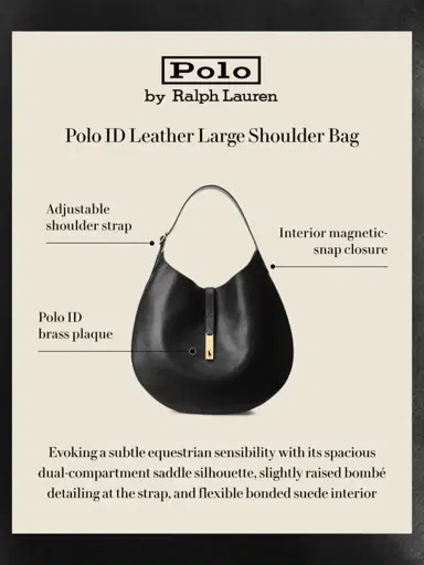 Polo Ralph Lauren Women's Polo ID Leather Shoulder Bag - Black | Thumbnail 7 Polo Ralph Lauren Women's Polo ID Leather Shoulder Bag - Black | Thumbnail 7