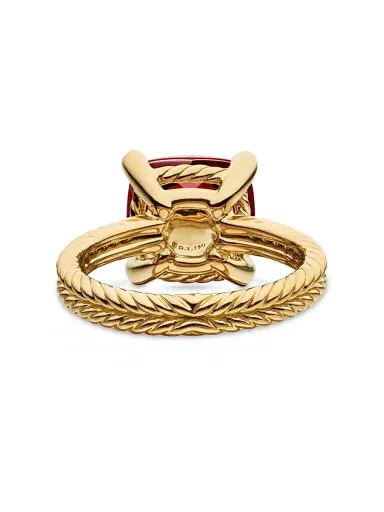 David Yurman Women's Chatelaine Ring in 18K Yellow Gold with Pavé Diamonds - Garnet | Thumbnail 6 David Yurman Women's Chatelaine Ring in 18K Yellow Gold with Pavé Diamonds - Garnet | Thumbnail 6