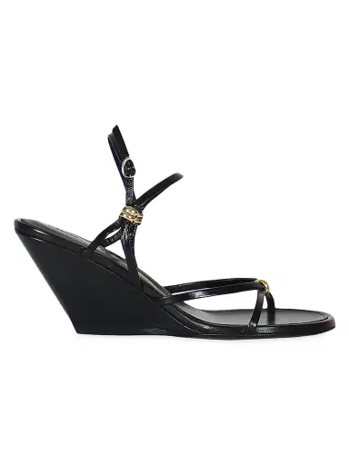 Proenza Schouler Women's Coil 60MM Leather Sandals - Black | Thumbnail 1 Proenza Schouler Women's Coil 60MM Leather Sandals - Black | Thumbnail 1