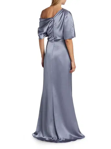 Amsale Women's Draped Off-The-Shoulder Gown - Slate | Thumbnail 5 Amsale Women's Draped Off-The-Shoulder Gown - Slate | Thumbnail 5