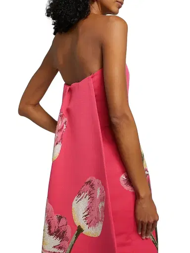 Amsale Women's Sequined Floral Strapless Gown - Cerise - Size 14 | Thumbnail 7 Amsale Women's Sequined Floral Strapless Gown - Cerise - Size 14 | Thumbnail 7