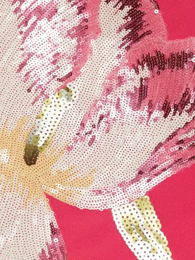 Amsale Women's Sequined Floral Strapless Gown - Cerise - Size 14 | Thumbnail 8 Amsale Women's Sequined Floral Strapless Gown - Cerise - Size 14 | Thumbnail 8