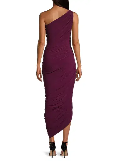 Norma Kamali Women's Diana Ruched One-Shoulder Gown - Plum | Thumbnail 5 Norma Kamali Women's Diana Ruched One-Shoulder Gown - Plum | Thumbnail 5
