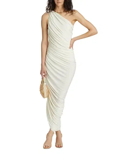 Norma Kamali Women's Diana Ruched One-Shoulder Gown - | Thumbnail 2 Norma Kamali Women's Diana Ruched One-Shoulder Gown - | Thumbnail 2