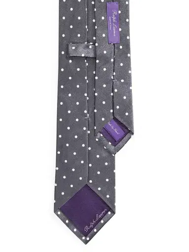 Ralph Lauren Purple Label Men's Polka Dot Tie - Dark Grey | Thumbnail 2 Ralph Lauren Purple Label Men's Polka Dot Tie - Dark Grey | Thumbnail 2
