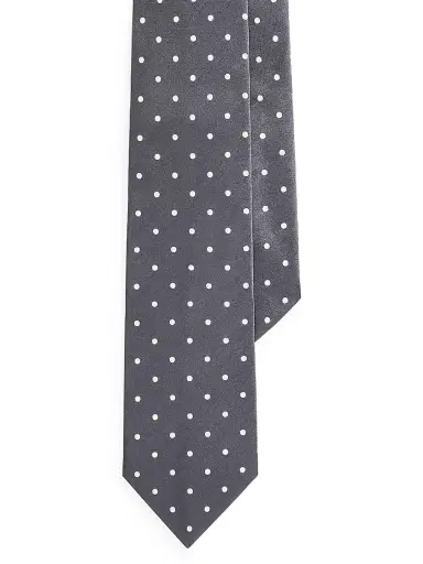Ralph Lauren Purple Label Men's Polka Dot Tie - Dark Grey | Thumbnail 1 Ralph Lauren Purple Label Men's Polka Dot Tie - Dark Grey | Thumbnail 1