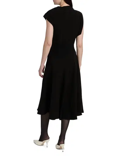 Proenza Schouler Women's Rue Double Crepe Midi-Dress - Black | Thumbnail 5 Proenza Schouler Women's Rue Double Crepe Midi-Dress - Black | Thumbnail 5