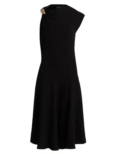 Proenza Schouler Women's Rue Double Crepe Midi-Dress - Black | Thumbnail 1 Proenza Schouler Women's Rue Double Crepe Midi-Dress - Black | Thumbnail 1