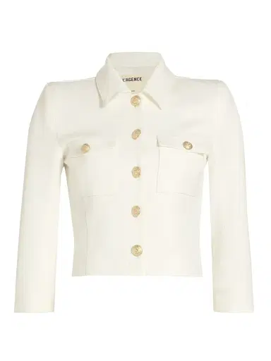 L'Agence Women's Kumi Twill Crop Jacket | Thumbnail 1 L'Agence Women's Kumi Twill Crop Jacket | Thumbnail 1