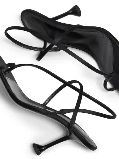 Proenza Schouler Women's Tee 85MM Satin Slingback Sandals - Black | Thumbnail 6 Proenza Schouler Women's Tee 85MM Satin Slingback Sandals - Black | Thumbnail 6