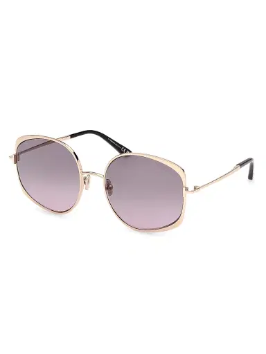 TOM FORD Women's Abbey 58MM Geometric Sunglasses - Gold Purple | Thumbnail 1 TOM FORD Women's Abbey 58MM Geometric Sunglasses - Gold Purple | Thumbnail 1