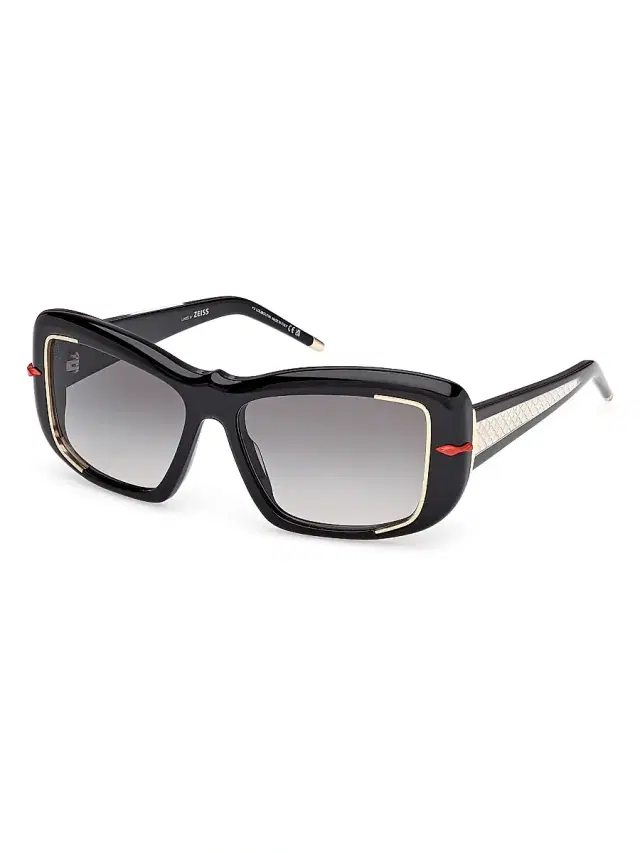 Women's 56MM Square Sunglasses - Black Gold Black Women's 56MM Square Sunglasses - Black Gold Black