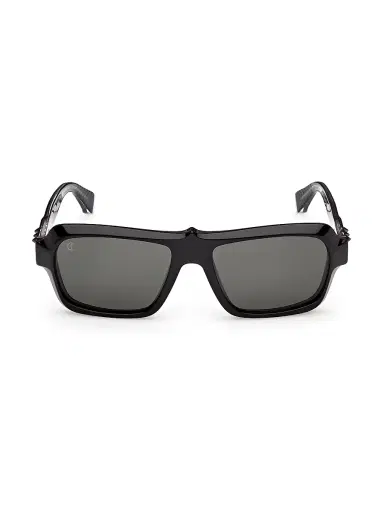 Christian Louboutin Men's Our Georges 56MM Rectangular Sunglasses - Black Smoke | Thumbnail 2 Christian Louboutin Men's Our Georges 56MM Rectangular Sunglasses - Black Smoke | Thumbnail 2