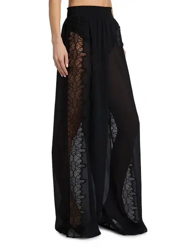 Ramy Brook Women's Athena Lace Wide-Leg Cover-Up Pants - Black | Thumbnail 4 Ramy Brook Women's Athena Lace Wide-Leg Cover-Up Pants - Black | Thumbnail 4