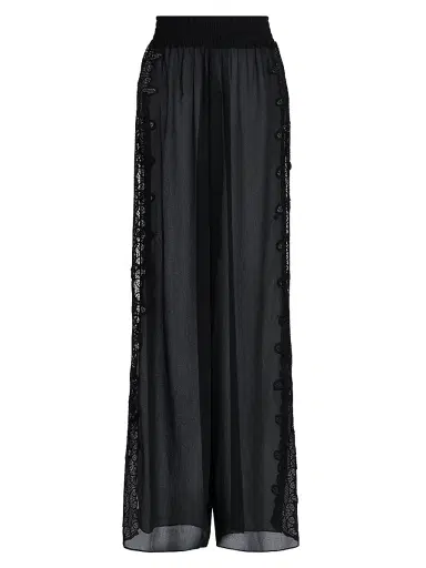 Ramy Brook Women's Athena Lace Wide-Leg Cover-Up Pants - Black | Thumbnail 1 Ramy Brook Women's Athena Lace Wide-Leg Cover-Up Pants - Black | Thumbnail 1