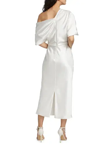 Amsale Women's Draped Satin Pencil Midi-Dress - | Thumbnail 5 Amsale Women's Draped Satin Pencil Midi-Dress - | Thumbnail 5