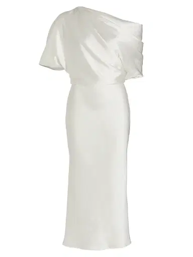 Amsale Women's Draped Satin Pencil Midi-Dress - | Thumbnail 1 Amsale Women's Draped Satin Pencil Midi-Dress - | Thumbnail 1