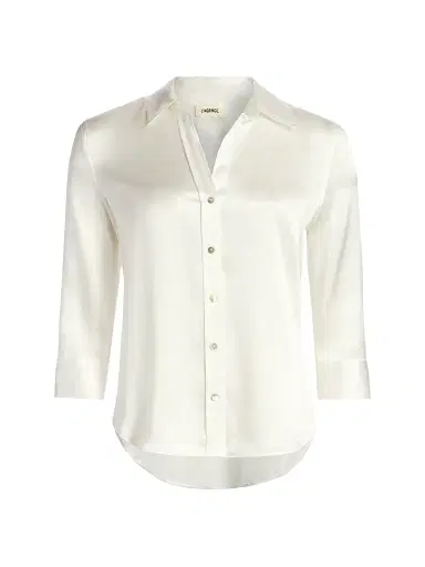 L'AGENCE Women's Dani Three-Quarter Sleeve Silk Shirt - | Thumbnail 1 L'AGENCE Women's Dani Three-Quarter Sleeve Silk Shirt - | Thumbnail 1