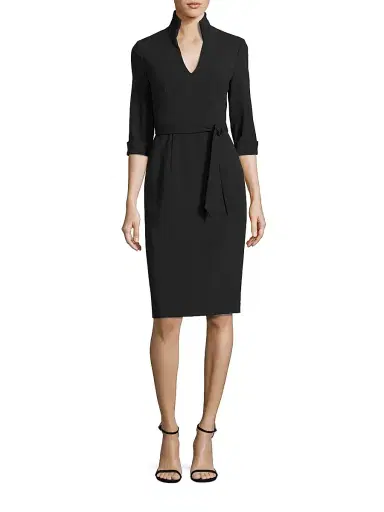 BLACK HALO Women's Madeline Tie-Front Sheath Dress - Black | Thumbnail 3 BLACK HALO Women's Madeline Tie-Front Sheath Dress - Black | Thumbnail 3