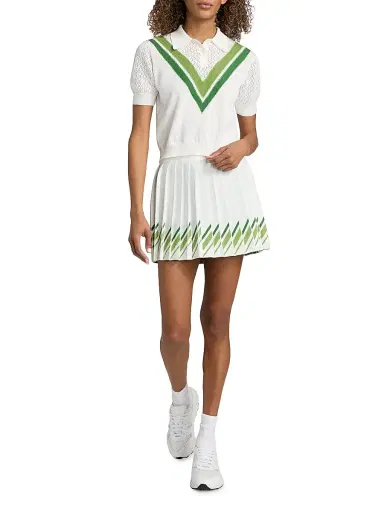 Tanya Taylor Women's Billie Pleared Tennis Miniskirt - | Thumbnail 2 Tanya Taylor Women's Billie Pleared Tennis Miniskirt - | Thumbnail 2