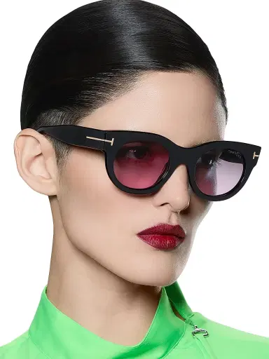 TOM FORD Women's Marine 50MM Round Sunglasses - Black Purple | Thumbnail 8 TOM FORD Women's Marine 50MM Round Sunglasses - Black Purple | Thumbnail 8