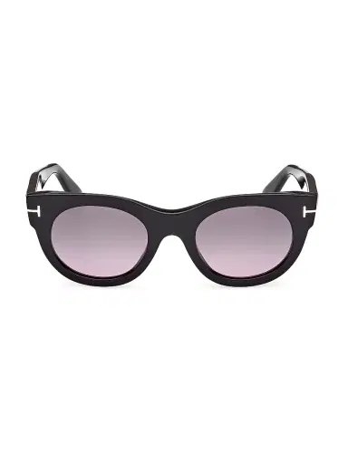 TOM FORD Women's Marine 50MM Round Sunglasses - Black Purple | Thumbnail 1 TOM FORD Women's Marine 50MM Round Sunglasses - Black Purple | Thumbnail 1