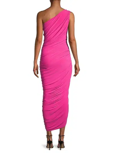 Norma Kamali Women's Diana Ruched One-Shoulder Gown - Rose | Thumbnail 5 Norma Kamali Women's Diana Ruched One-Shoulder Gown - Rose | Thumbnail 5