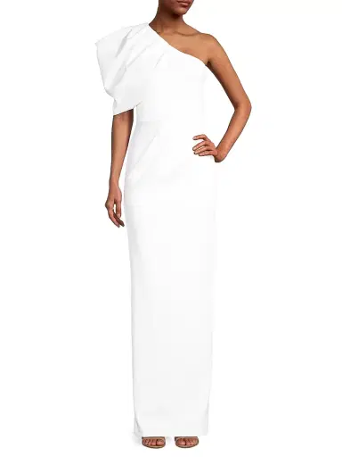 Black Halo Women's Egan One-Shoulder Gown - Whip Cream | Thumbnail 2 Black Halo Women's Egan One-Shoulder Gown - Whip Cream | Thumbnail 2