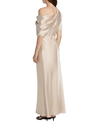 Amsale Women's Satin One-Shoulder Gown - Champagne | Thumbnail 5 Amsale Women's Satin One-Shoulder Gown - Champagne | Thumbnail 5