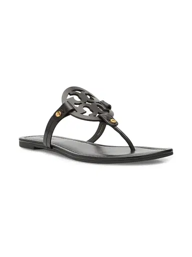 Tory Burch Women's Miller Leather Thong Sandals - Perfect Black | Thumbnail 3 Tory Burch Women's Miller Leather Thong Sandals - Perfect Black | Thumbnail 3