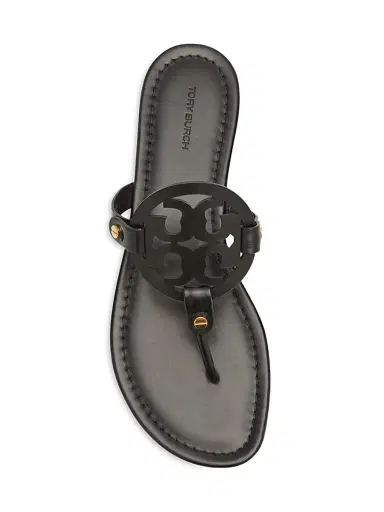 Tory Burch Women's Miller Leather Thong Sandals - Perfect Black | Thumbnail 6 Tory Burch Women's Miller Leather Thong Sandals - Perfect Black | Thumbnail 6