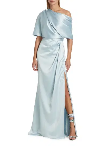 Amsale Women's Draped Off-The-Shoulder Gown - Ice | Thumbnail 2 Amsale Women's Draped Off-The-Shoulder Gown - Ice | Thumbnail 2