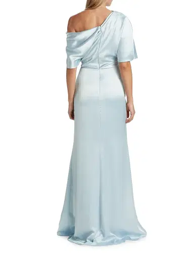 Amsale Women's Draped Off-The-Shoulder Gown - Ice | Thumbnail 5 Amsale Women's Draped Off-The-Shoulder Gown - Ice | Thumbnail 5