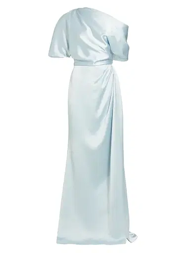 Amsale Women's Draped Off-The-Shoulder Gown - Ice | Thumbnail 1 Amsale Women's Draped Off-The-Shoulder Gown - Ice | Thumbnail 1