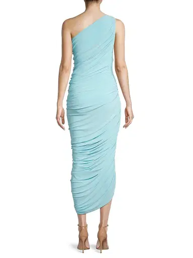 Norma Kamali Women's Diana Ruched One-Shoulder Gown - Powder Blue | Thumbnail 5 Norma Kamali Women's Diana Ruched One-Shoulder Gown - Powder Blue | Thumbnail 5
