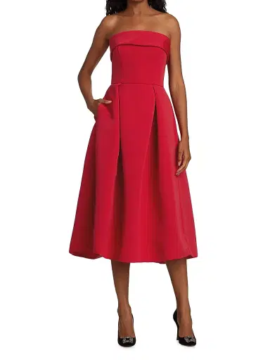 Amsale Women's Faille Strapless Dress | Thumbnail 2 Amsale Women's Faille Strapless Dress | Thumbnail 2