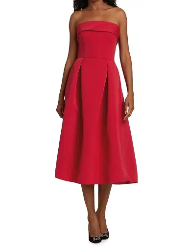 Amsale Women's Faille Strapless Dress | Thumbnail 3 Amsale Women's Faille Strapless Dress | Thumbnail 3
