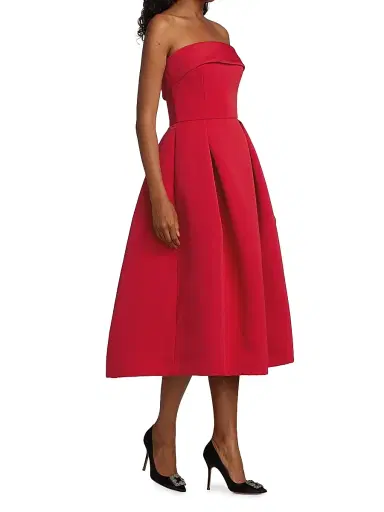 Amsale Women's Faille Strapless Dress | Thumbnail 4 Amsale Women's Faille Strapless Dress | Thumbnail 4