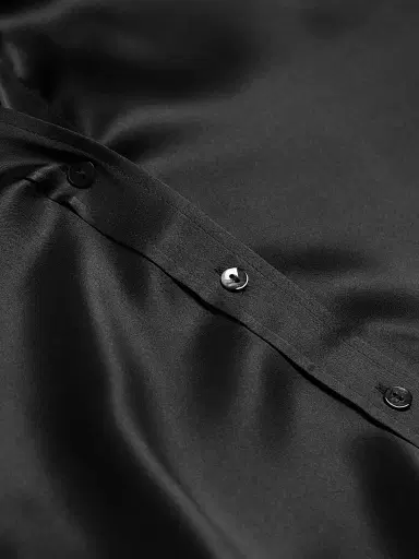 L'AGENCE Women's Dani Three-Quarter Sleeve Silk Shirt - Black | Thumbnail 7 L'AGENCE Women's Dani Three-Quarter Sleeve Silk Shirt - Black | Thumbnail 7