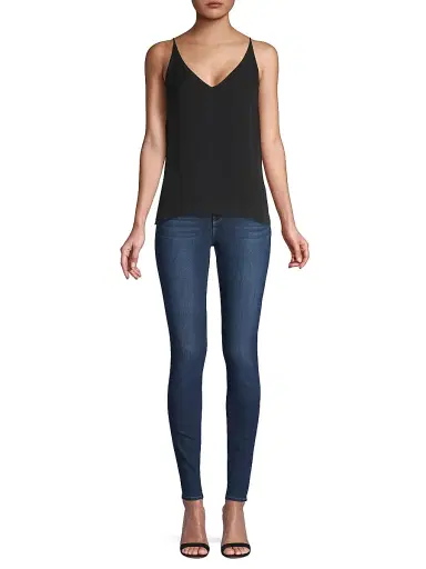 L'AGENCE Women's Gabriella V-Neck Tank - Black | Thumbnail 2 L'AGENCE Women's Gabriella V-Neck Tank - Black | Thumbnail 2