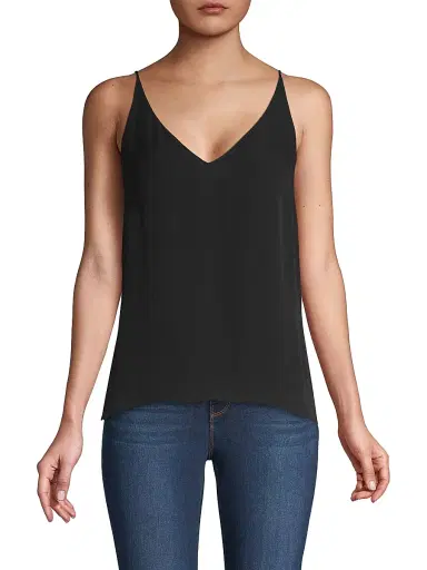 L'AGENCE Women's Gabriella V-Neck Tank - Black | Thumbnail 3 L'AGENCE Women's Gabriella V-Neck Tank - Black | Thumbnail 3