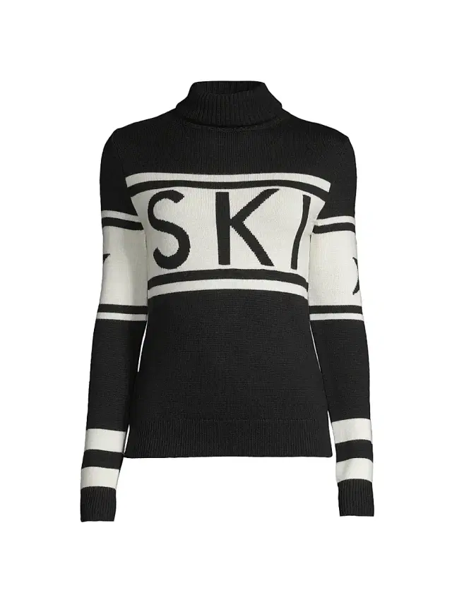 Women's "Ski" Wool Turtleneck Sweater - Black Women's "Ski" Wool Turtleneck Sweater - Black